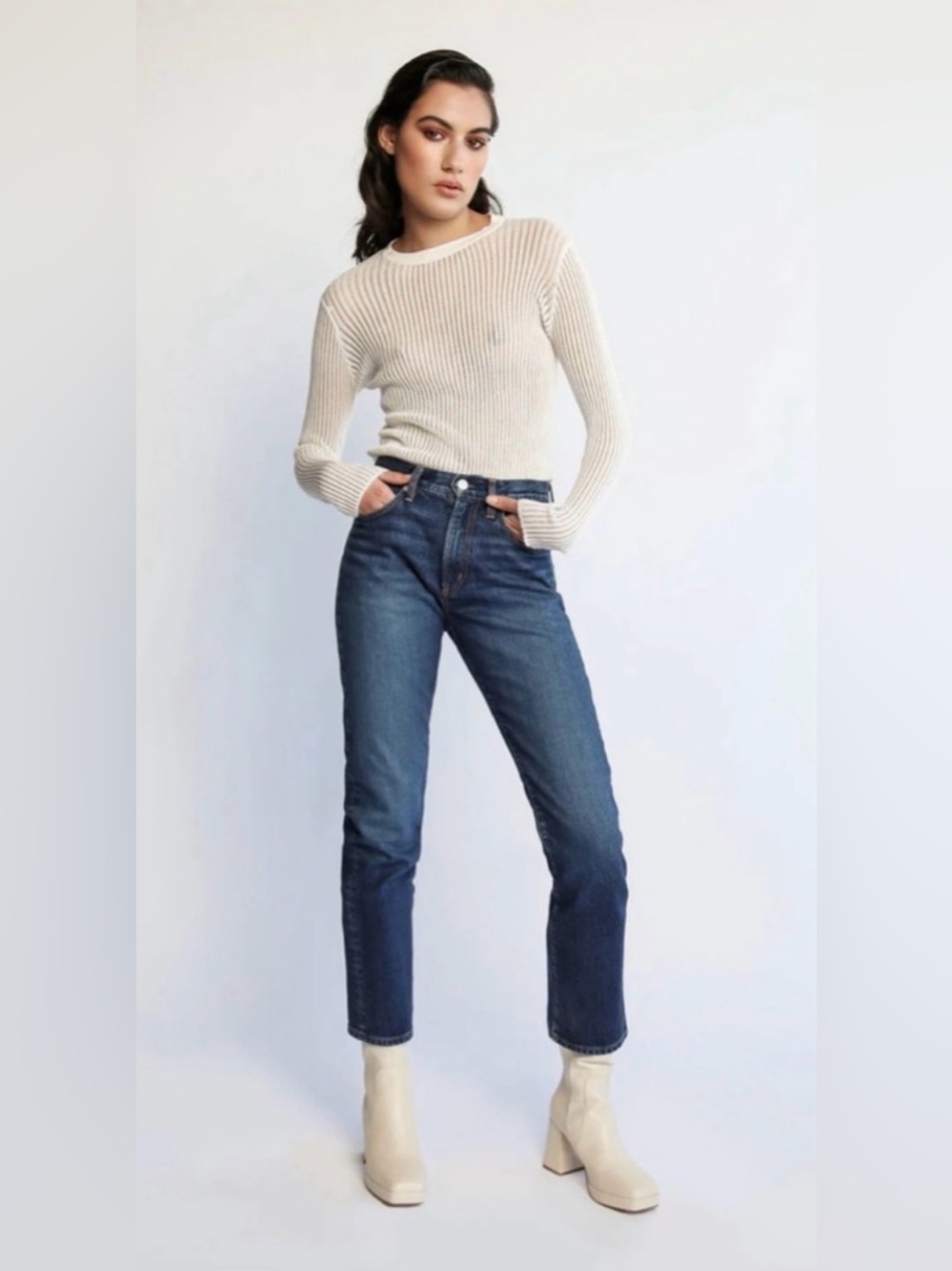 Daily Blue Nidra Slim Barrel Jeans in Legacy